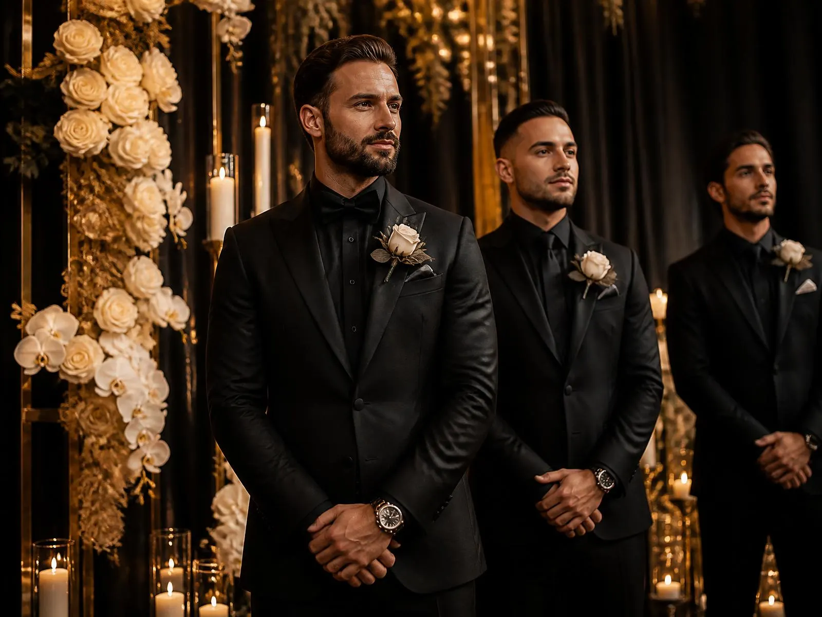 Padrinhos elegantes em ternos Thallion Store